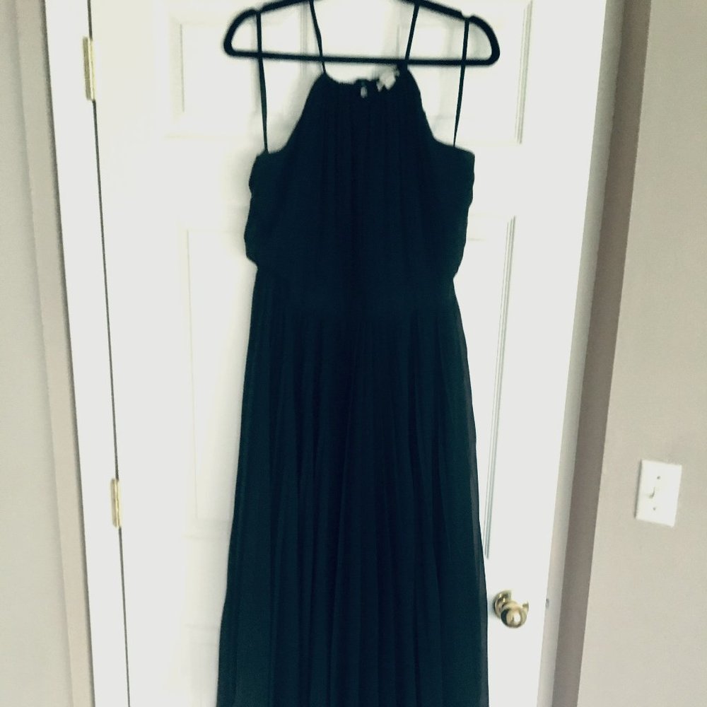 Black Halter Handkerchief Dress